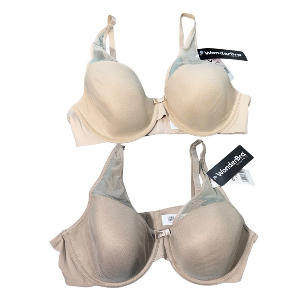 Bundle of 2 WonderBra Convertible Underwire Bra Mesh T-Shirt Bra Size 36C NWT